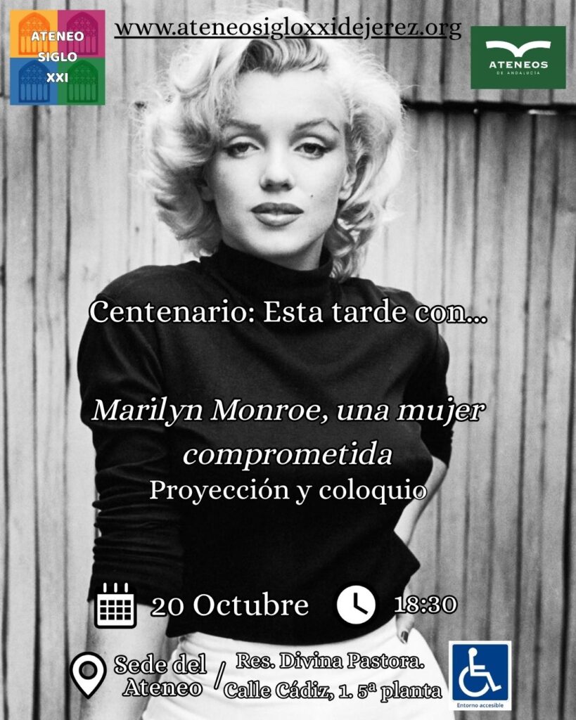 Proyección del documental \"Marilyn Monroe, una mujer comprometida\" y coloquio